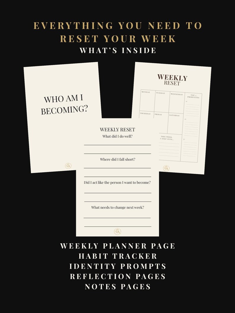 Get Your Life Together This Week | Weekly Reset Planner & Habit Tracker (Digital Download) image 2