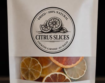 Surtido de rodajas de cítricos secos para cócteles y guisos (más de 25 piezas)