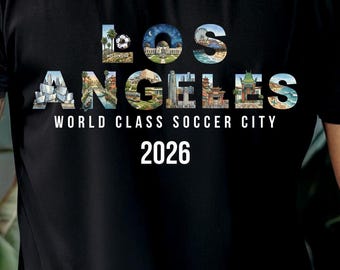 Los Angeles 2026 World Cup Shirt | Soccer City Tee | LA Futbol Fan Gift | California Skyline Watercolor