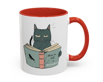 Cat Lovers Coffee Mug | How To Kill a Mockingbird  | 11 oz, 15 oz | Classic Literature Gift for Cat Owners