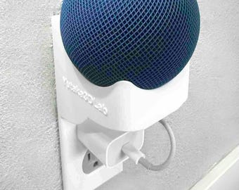 HomePod Mini Wall Mount Outlet (US Duplex) | Cable Management Holder | No Shelf Speaker Stand