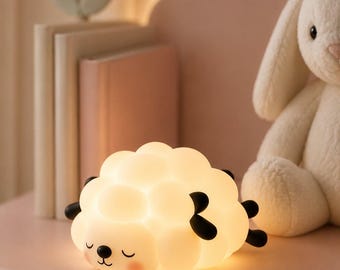 LED Sheep Night Light – USB Rechargeable Silicone Baby Lamp | Original Baby Gift, Soft and Pleasant Night Light