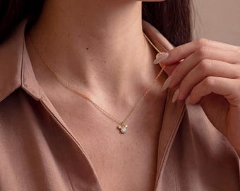 Tiny Mickey Mouse Pave Necklace, Gold Mickey Necklace, Dainty Pave Necklace, Cute Necklace, Everyday Necklace, Kids Gift, Christmas Gift