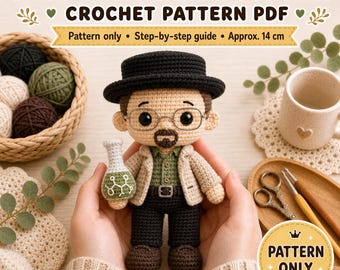 Tutorial per realizzare all'uncinetto Baby Heisenberg di Breaking Bad (PDF) - Amigurumi (Download digitale)