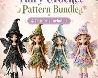 Fairy Doll Crochet and Knitting Pattern Bundle | 4 Fantasy Designs (PDF)