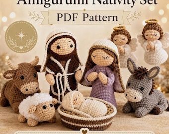 Crochet Nativity Bundle Set Pattern Only Amigurumi Christmas Family