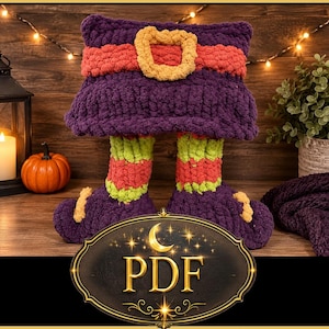Chunky Yarn Witch Legs Pillow Intermediate Digital Pattern