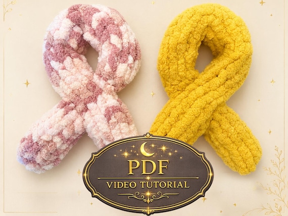 Chunky Yarn Hand Knit Awareness Ribbon Pattern PDF | Beginner Finger Knitting Tutorial | Digital Download