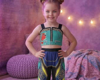 Conjunto de traje de Zoey Cazadora de Demonios de Kpop para chica / Disfraz bordado para baile y cosplay