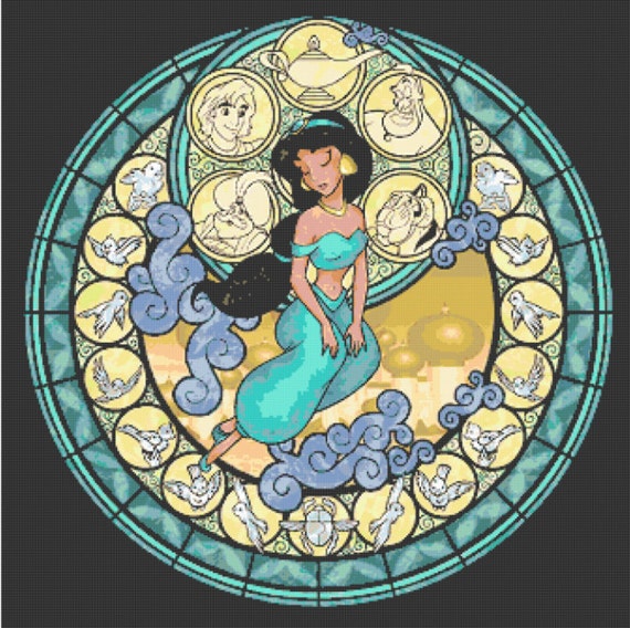 Cross Stitch Pattern For Jasmine Kingdom Hearts Princess Etsy