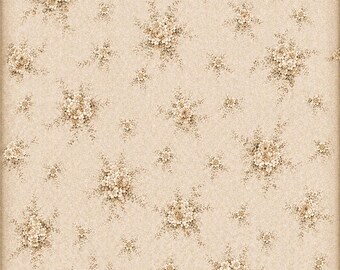 Rice paper - Beige vintage floral on antique textured wallpaper A4