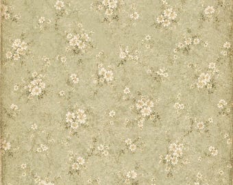 Rice paper for decoupage - Vintage floral wallpaper with aged texture A4