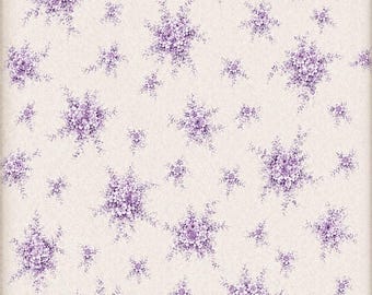 Rice paper for decoupage - Vintage violet floral wallpaper pattern A4