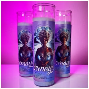 Yemaya Orisha Offering 7 Day Ritual Candle - Yemoja Candles - Coconut Soy Wax and Scent Candle + Oil for Blessings, Protection, Prosperity