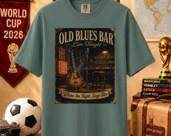 Vintage Blues Bar Gitarre Mikrofon T-shirt | Retro Konzert Poster Tee
