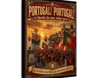 Vintage Portugal Fußball Leinwand Kunst, Seleçao das Quinas Poster, Portugiese Pride Decor