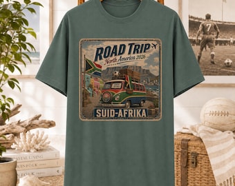 South Africa Football Road Trip Van T-shirt | Retro 2026 Soccer Travel Tee