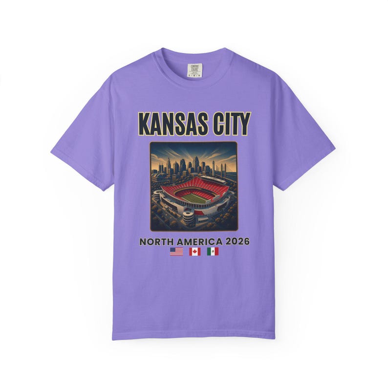 Kansas City Fußball-Shirt, Nordamerika 2026 Reise-T-Shirt, Football City Grafik-Shirt, Spieltag Fan T-Shirt, Retro Stadion T-Shirt Bild 18