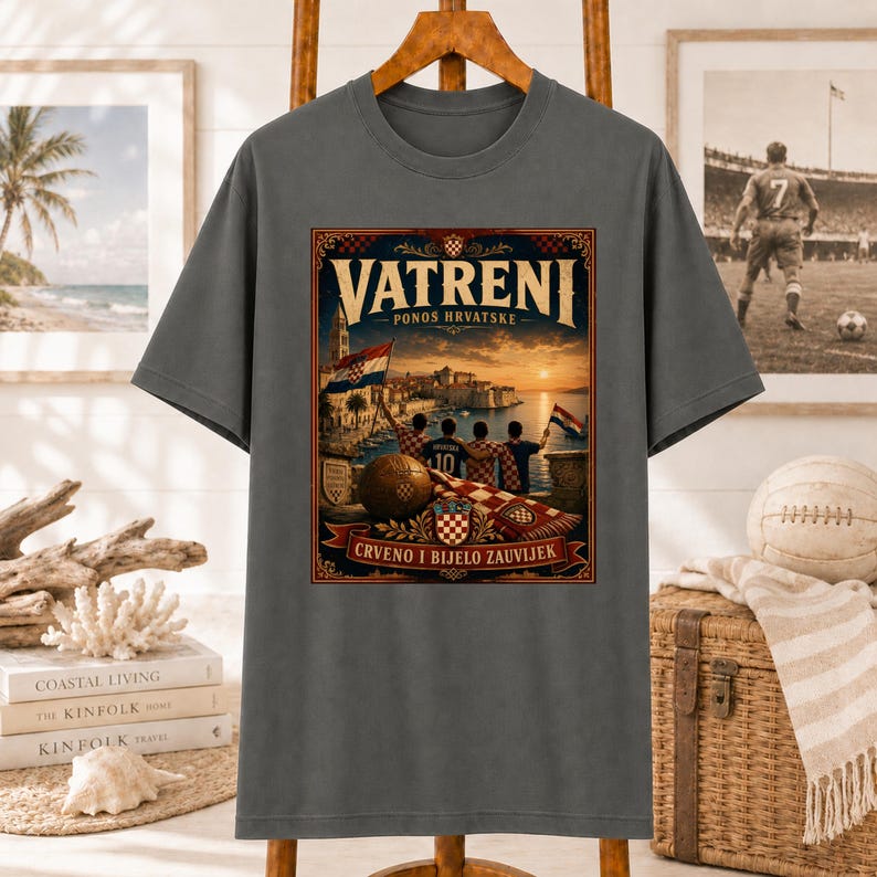 Vatreni Vintage Poster Croatia Football Shirt image 1