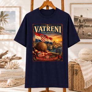 Vatreni Crveno I Bijelo Zauvijek T-shirt | Croatia Football Vintage Poster image 1
