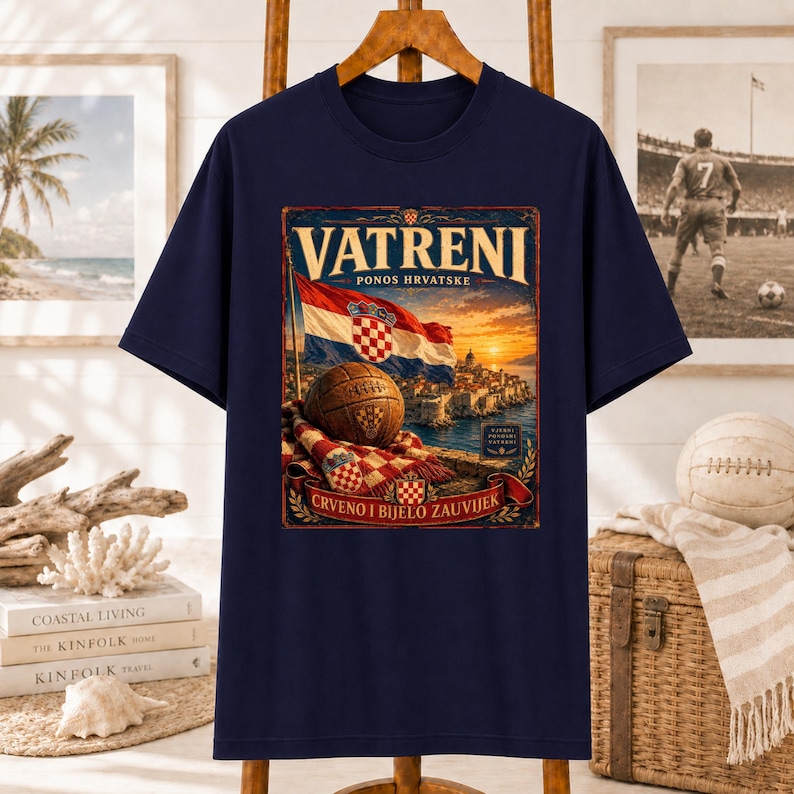 Vatreni Crveno I Bijelo Zauvijek T-shirt | Croatia Football Vintage Poster image 1