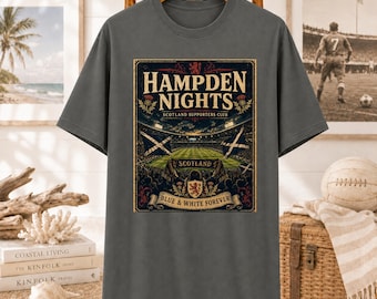 Hampden Nights Schottland Fußball Anhänger Poster T-shirt | Vintage Fußball Fan T-Shirt