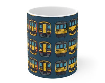 British Rail DMU Pattern Mug | Classic Train Lover Coffee Cup | Railway enthusiast Present