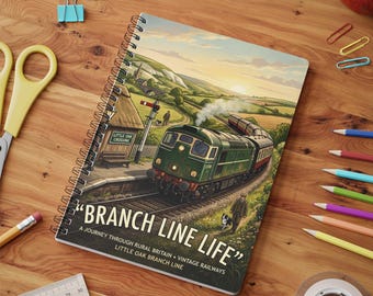 Vintage Diesel Train Notebook | Railway Enthusiast Gift | Train Lover Notebook | Railfan Gift | Railway Journal | Train Notebook A5