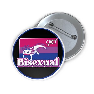 Bisexual axolotl pinback button