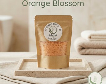 Orange Blossom Bath Salts | Handmade Relaxation Soak | HoloCraft Studio Self-Care