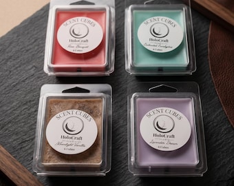 Wax Melts Scent Cubes | Highly Fragrant Wax Melts | Lavender, Vanilla, Eucalyptus, Rose | Home Fragrance | HoloCraft Studio
