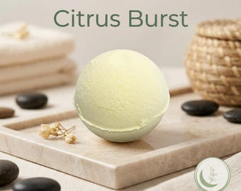 Citrus Burst Bath Bomb | Lemon Grapefruit Fizzy Soak | Small Batch Handmade