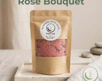 Rose Bouquet Bath Salts | Handcrafted Floral Soak for Relaxation (4.5 oz)
