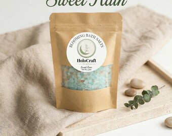 Blooming Bath Salts | Sweet Rain Scent | Relaxing Spa Bath Soak | Handmade Bath Salts | Self Care Gift | Aromatherapy Bath | Small Batch