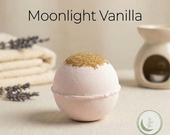 Moonlight Vanilla Bath Bomb | Vanilla Bath Bomb | Handmade Bath Bomb | Relaxing Bath Soak | Self Care Gift | Spa Gift | Sweet Bath Bomb