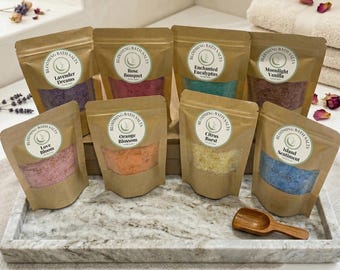 Customizable Bath Salts Gift Set | Pick Your Scent | 3 or 5 Pack Relaxation Soak