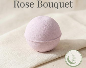 Rose Bouquet Bath Bomb | Handcrafted Floral Fizzy, Romantic Scent, Self-Care Spa