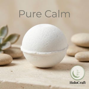 Pure Calm Bath Bomb | Fragrance Free, Dye Free, Sensitive Skin Soak
