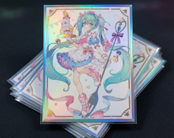 Anime Twin Tail Maid Laser Holographic Premium Sleeves 60/ct rozmiar ST (limitowana seria)