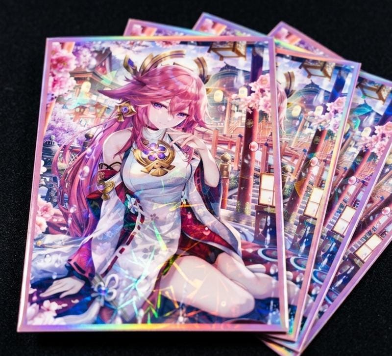 genshin impact card sleeves Raiden Shogun Genshin Impact Holographic Card Sleeves