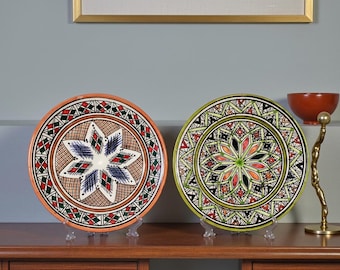 Handmade Moroccan Ceramic Plate, Decorative Wall Plate, Traditional Pottery Decor, Boho Home Decor, Artisan Gift, 20cm Plate