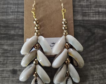 Cowrie Shell with gold accents