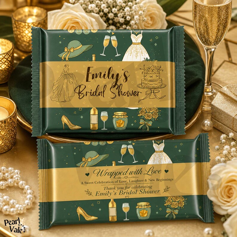 Bridal Shower Candy Bar Wrapper Canva Template, Editable Chocolate Bar ...