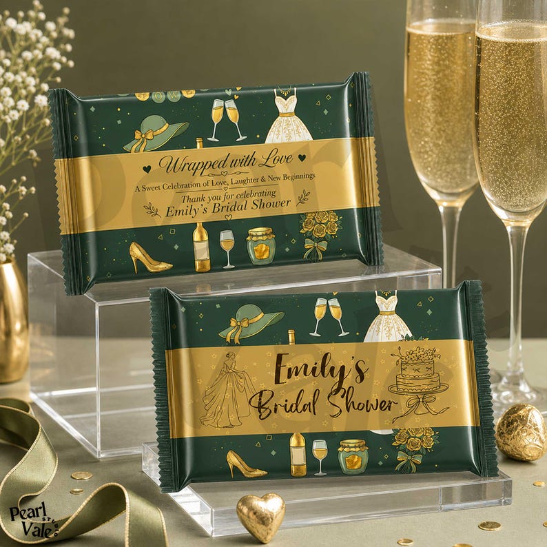 Bridal Shower Candy Bar Wrapper Canva Template, Editable Chocolate Bar ...