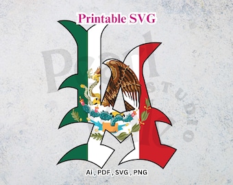 LA Mexican Flag SVG for Printing, Printable Vector File, Mexican Pride Clipart for Dtf DTG Screen Printing Stickers, Mexican Sticker Tumbler
