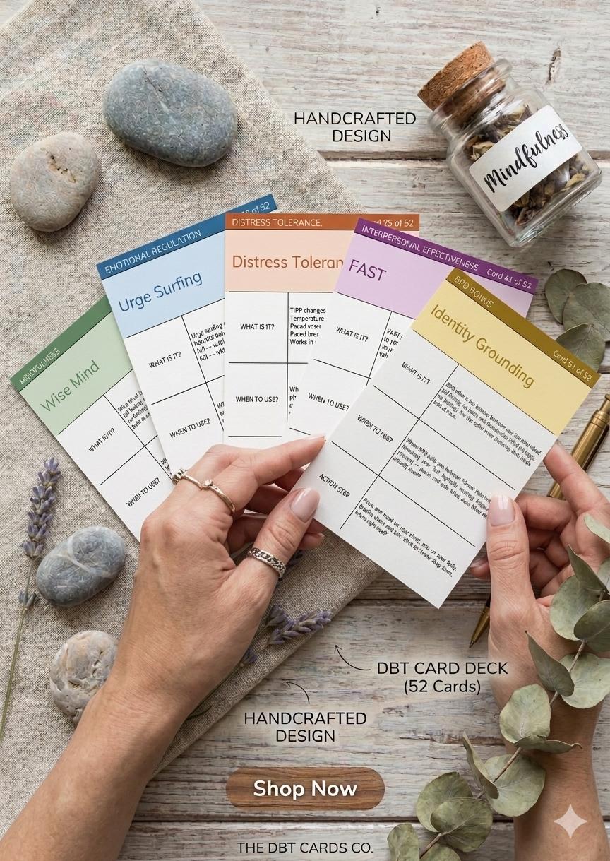 DBT Skills Cards for BPD | 52 Printable Flashcards | Borderline ...