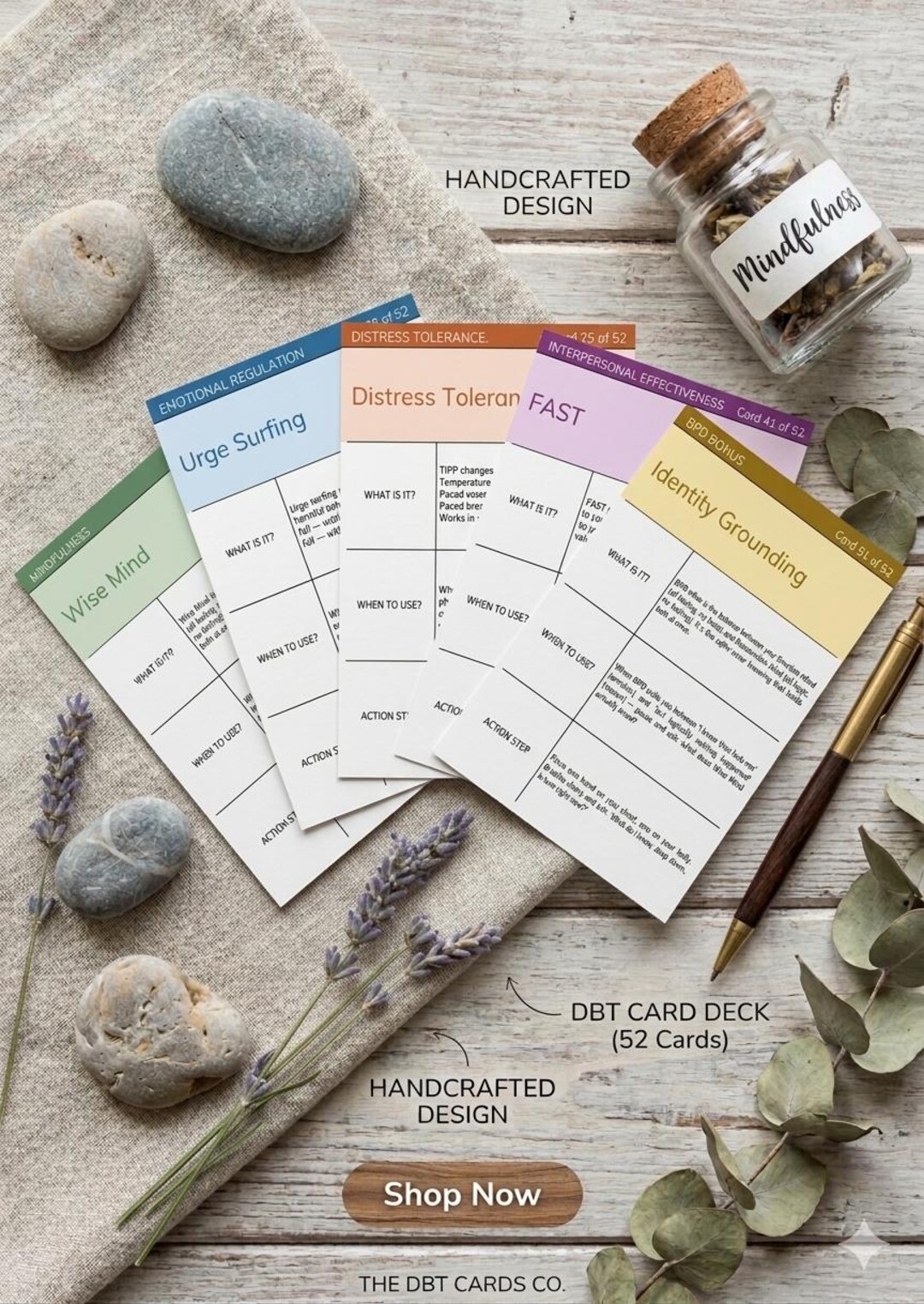 DBT Skills Cards for BPD | 52 Printable Flashcards | Borderline ...