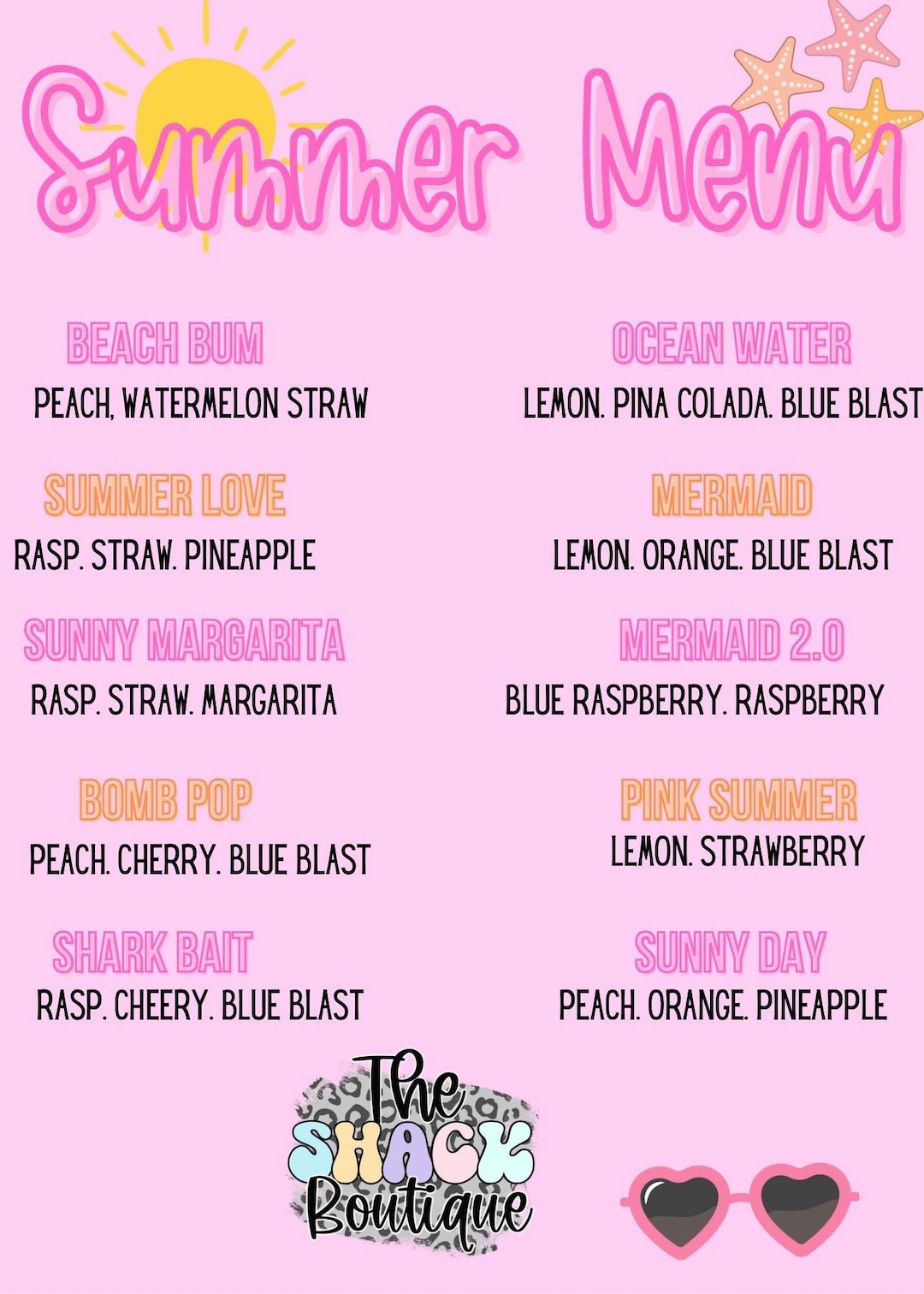 Loaded Tea Packets- Summer Menu - Etsy