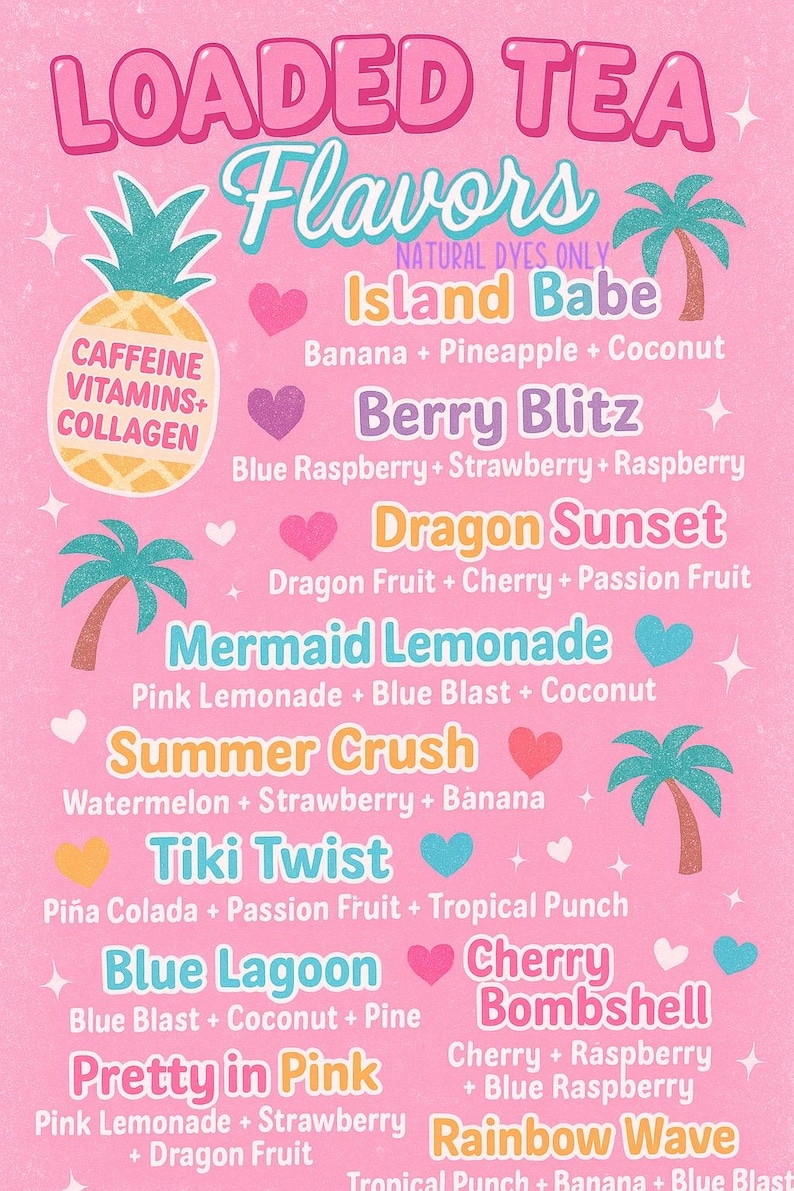 Loaded Tea Packets- DYE FREE ADULT Menu - Etsy