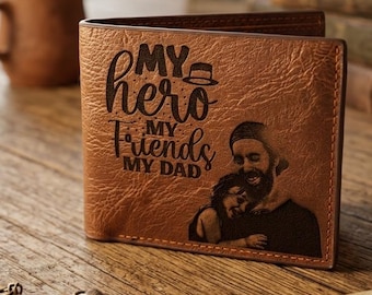 Personalized Leather Wallet for Him, Handwriting Keepsake, Anniversary present, Minimalist Wallet, sentimental gifts